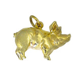 vintage gold pig charm