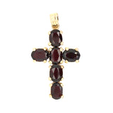 Garnet Cross Pendant