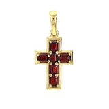 Garnet Set Cross Pendant