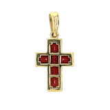 Garnet Set Cross Pendant