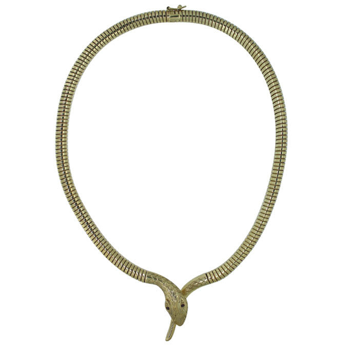 Yellow Gold Snake Necklace
