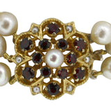 Pearl Necklace with Garnet & Pearl Clasp
