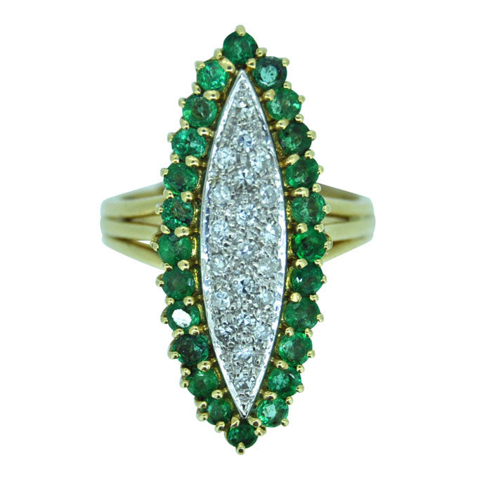 Diamond and Emerald Dress Ring