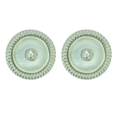 Victorian Mother of Pearl & Diamond Cufflinks