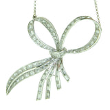Diamond Bow Pendant Necklace