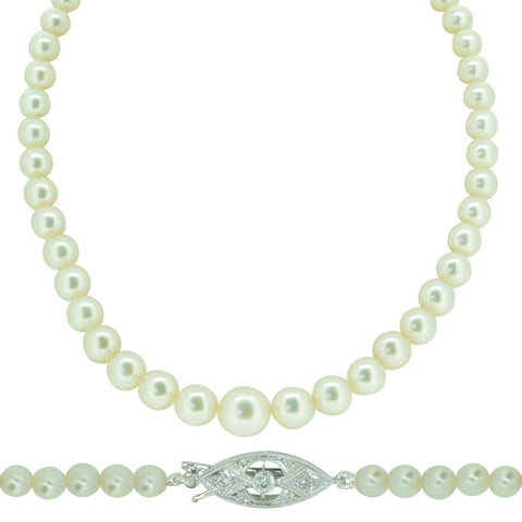 Cultured Pearl Necklace with Vintage Clasp