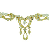 Pearl Necklace With Gold & Diamond Pendant