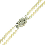 Vintage Pearl Necklace with diamond clasp