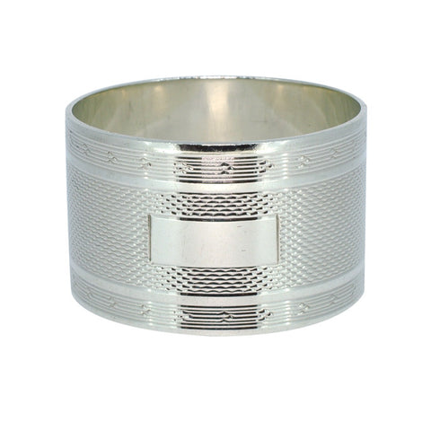 Engine Turned Silver Napkin Ring