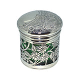 Silver & Glass Dressing Table Jar