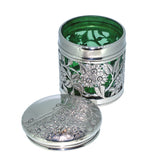 Silver & Glass Dressing Table Jar