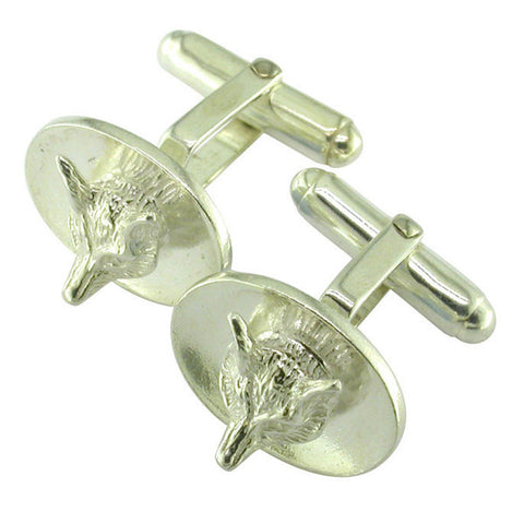 Silver Fox Head Cuff-Links